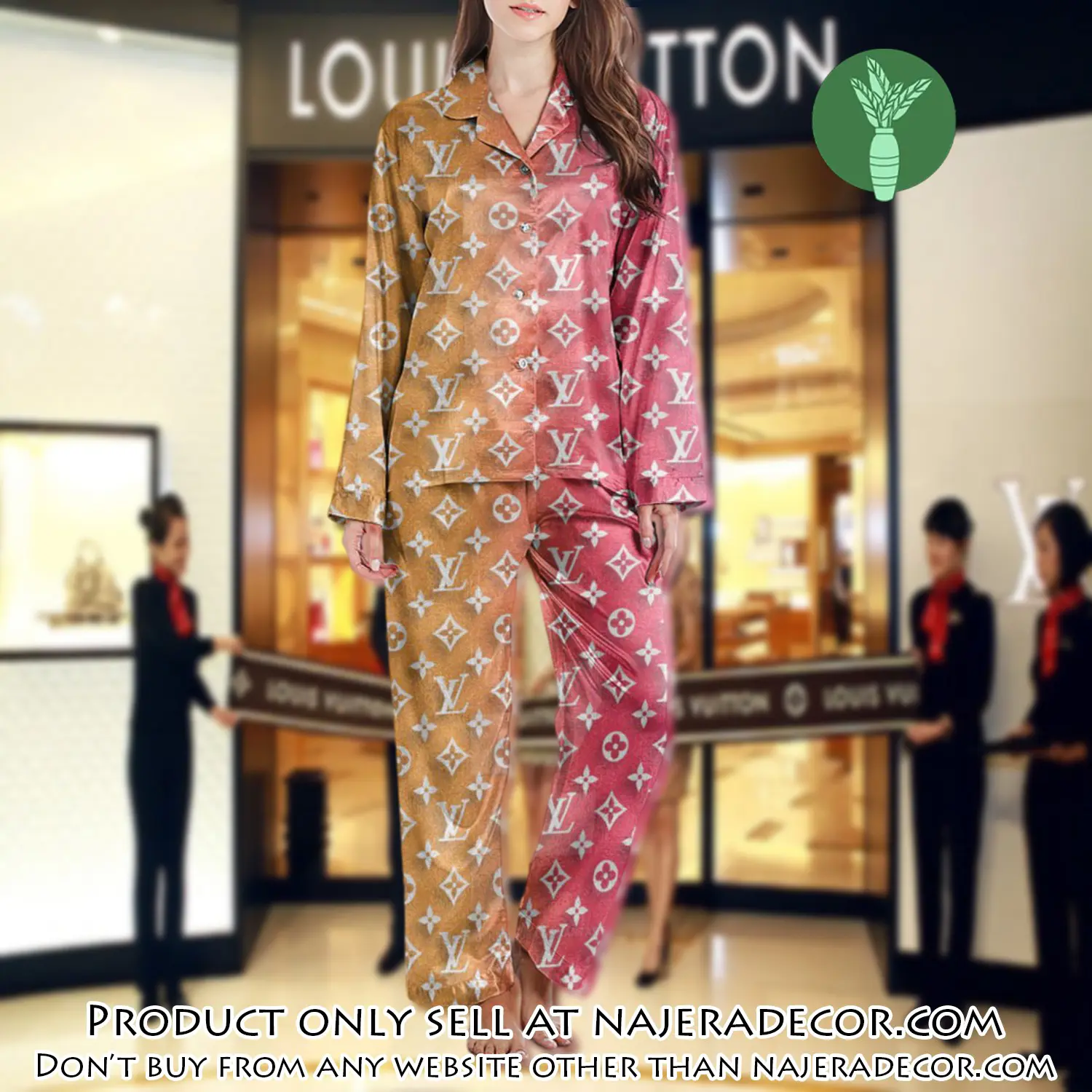 Lv monogram long satin pajama set pjs1009 njr3804511